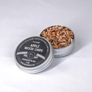 A tin of Char'd apple wood smoker fuel
