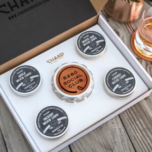 Custom artwork leather insert for Char'd Cocktail Smoker